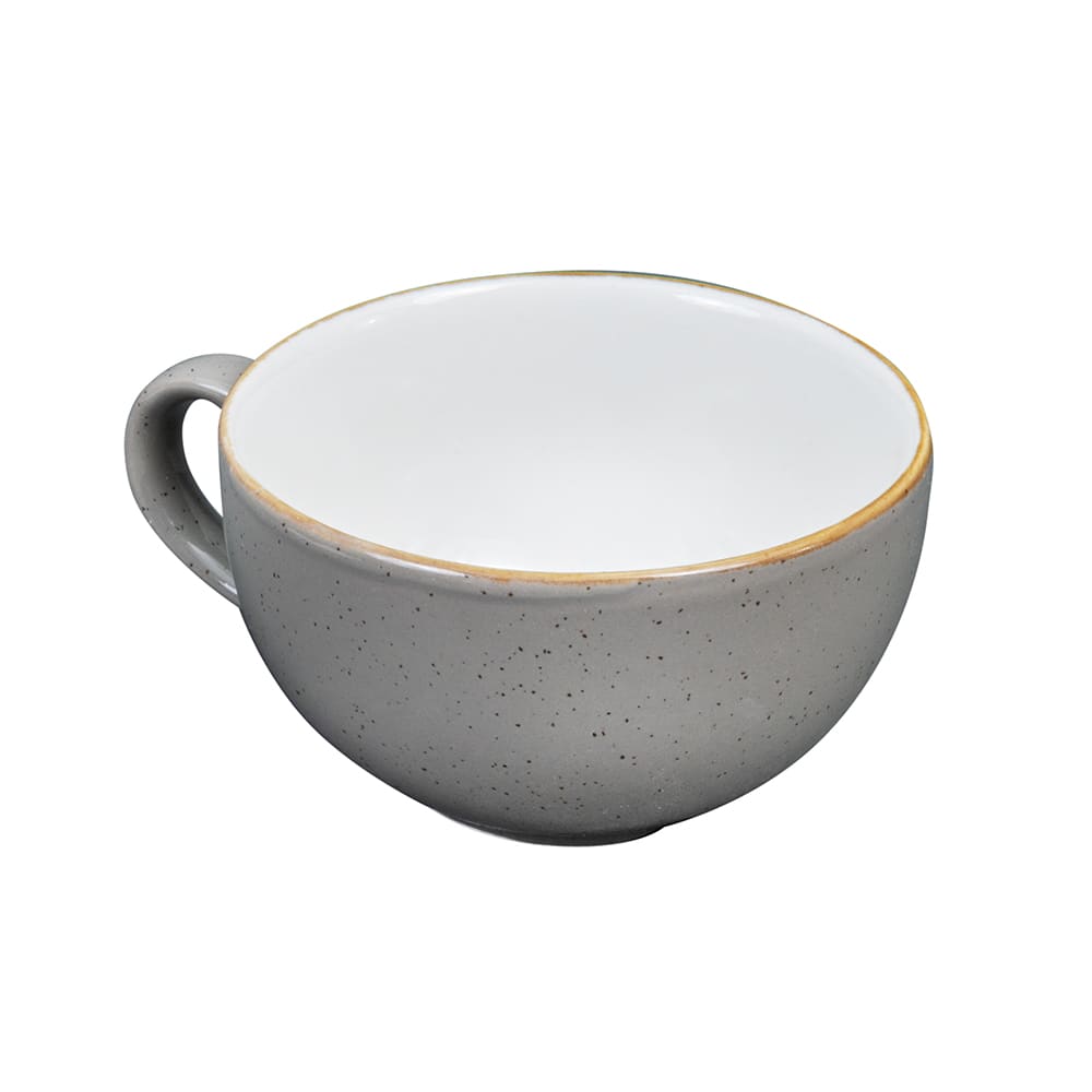 Churchill 12 oz Stonecast Cappuccino Cup - Ceramic, Peppercorn Gray (SPGSCB281)