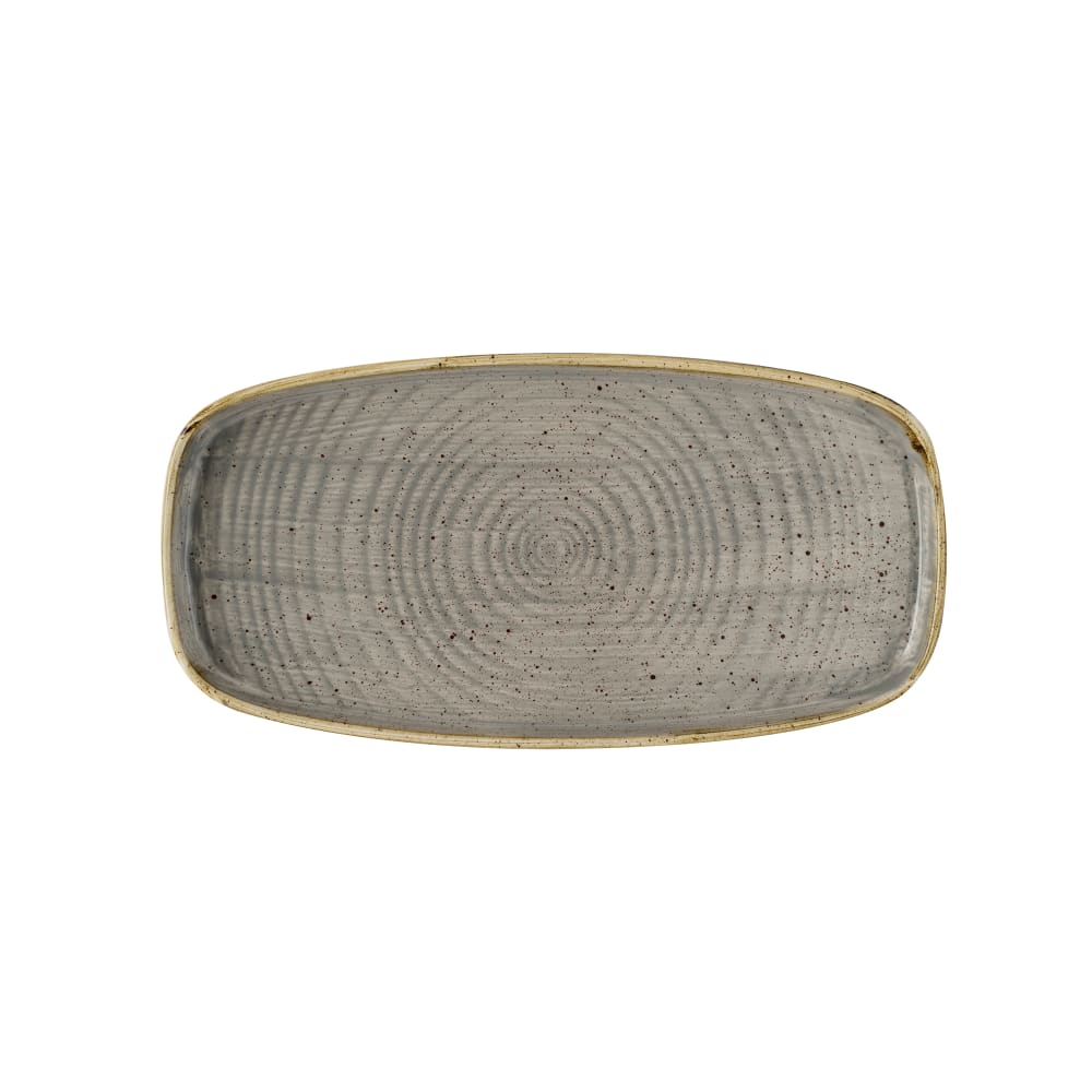Churchill 11 3/4" x 6" Oblong Stonecast® Walled Plate - Ceramic Peppercorn Gray (SPGSWO291)