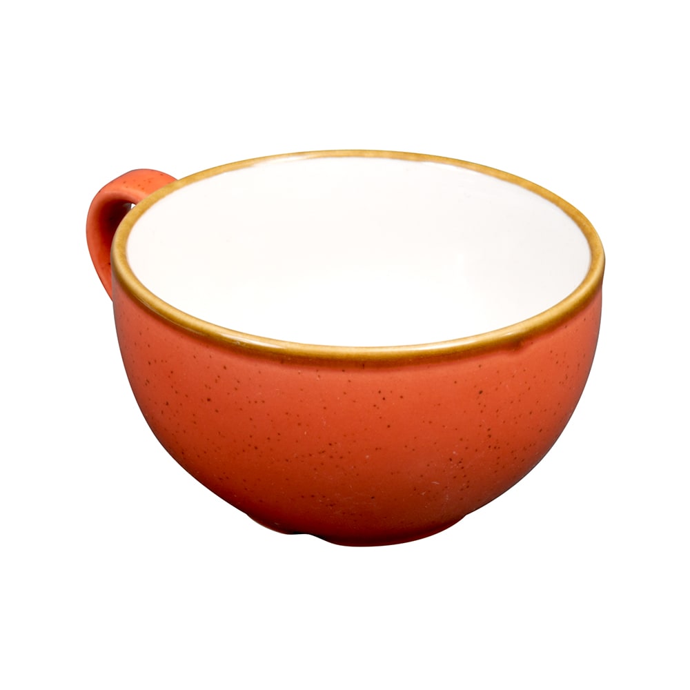 Churchill 12 oz Stonecast Cappuccino Cup - Ceramic, Spiced Orange (SSOSCB281)