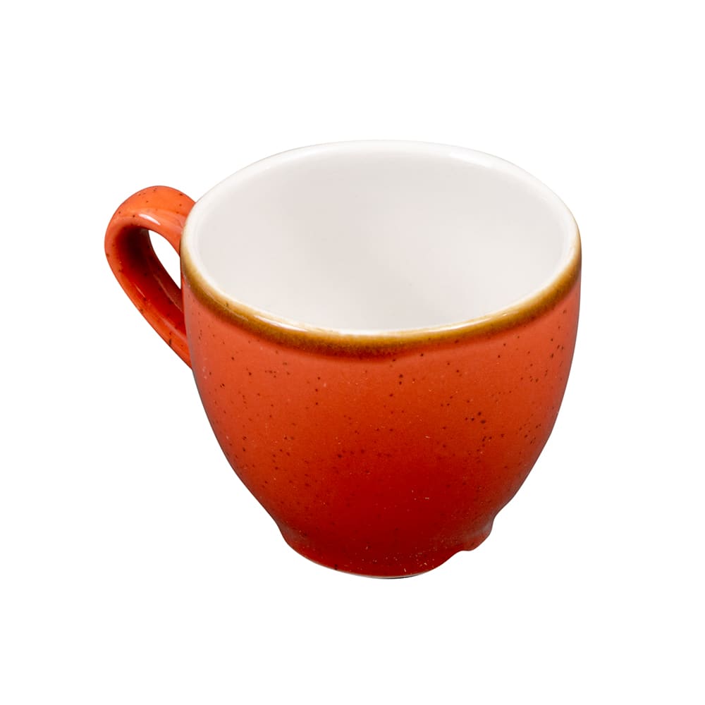 Churchill 3 1/2 oz Stonecast Espresso Cup - Ceramic, Spiced Orange (SSOSCEB91)