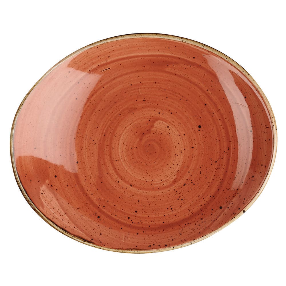 Churchill 7 3/4" Oval Stonecast Plate - Ceramic, Spiced Orange (SSOSOP71)