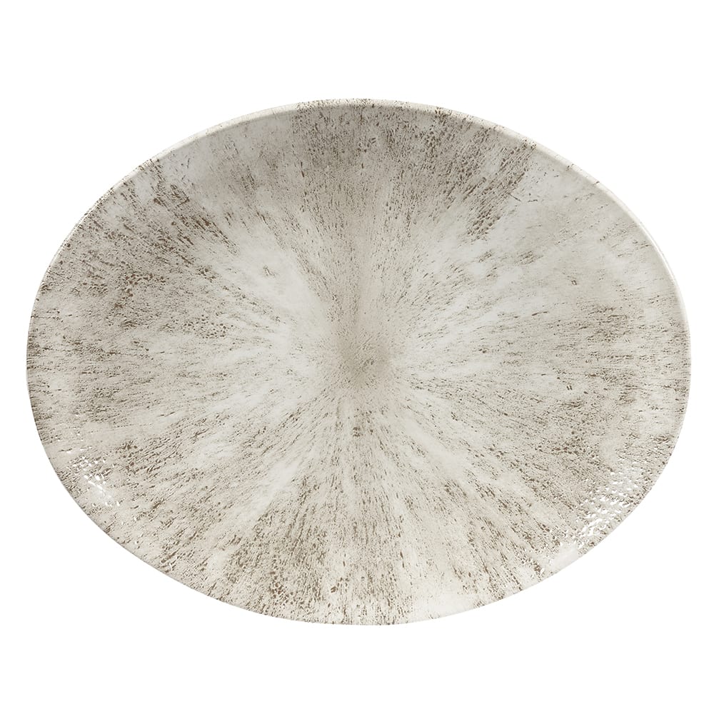 Churchill Oval Studio Prints® Plate - 12 1/2" x 10", Ceramic, Agate Gray (STAGOP121)