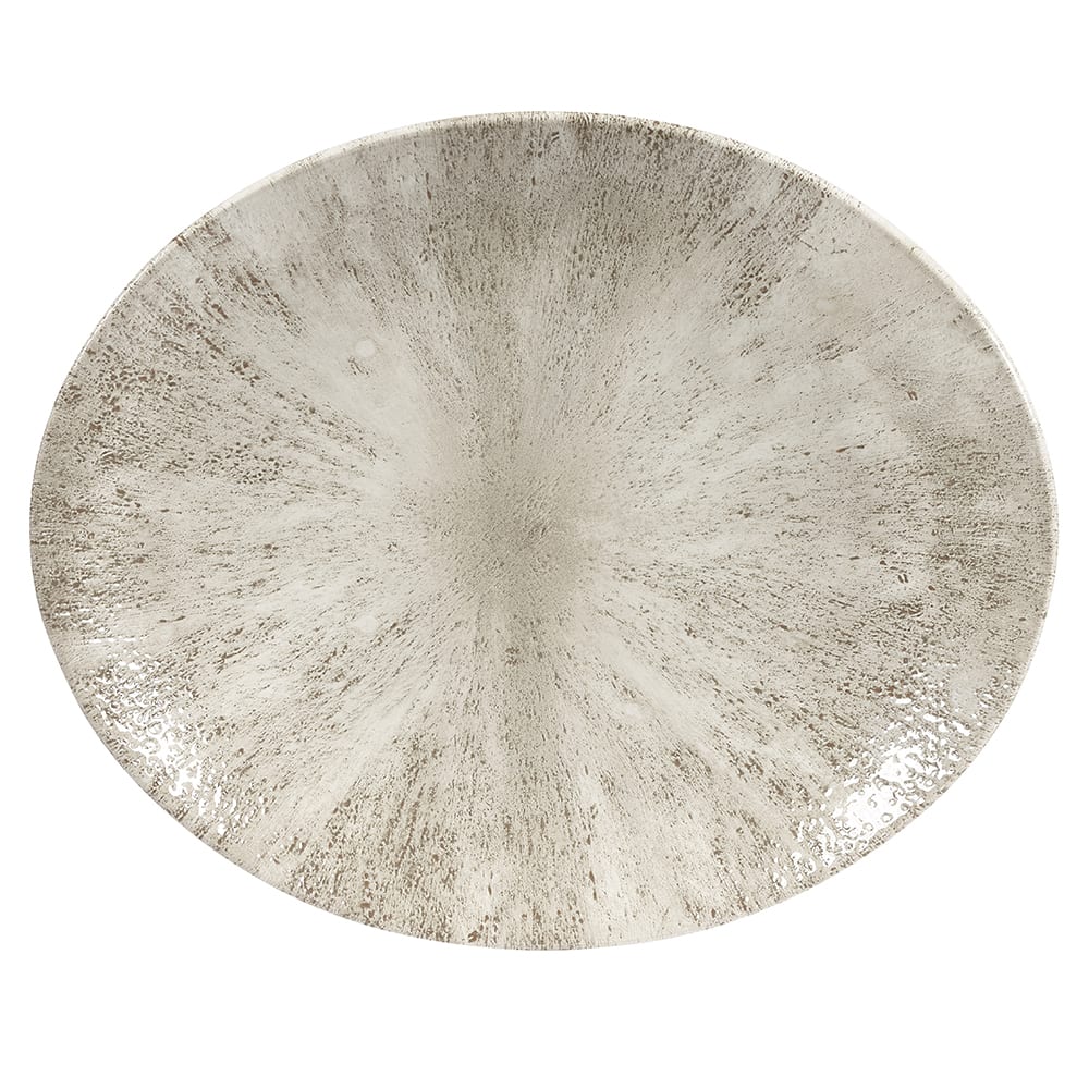 Churchill Oval Studio Prints® Plate - 10 5/8" x 9", Ceramic, Agate Gray (STAGOP581)