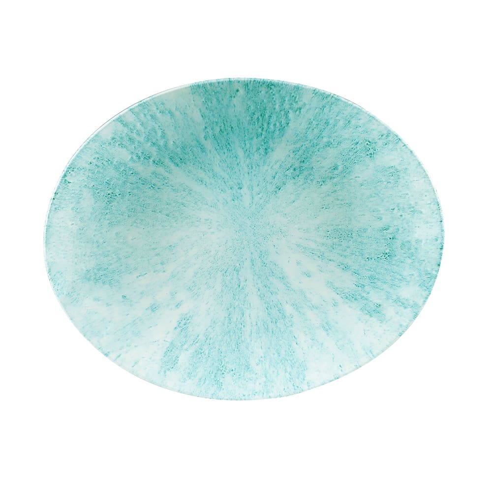 Churchill Oval Studio Prints® Plate - 10 5/8" x 9", Ceramic, Aquamarine (STAMOP581)