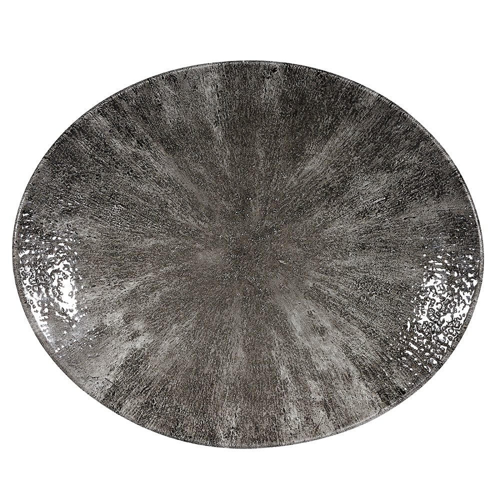 Churchill Oval Studio Prints® Plate - 10 5/8" x 9", Ceramic, Quartz Black (STQBOP581)