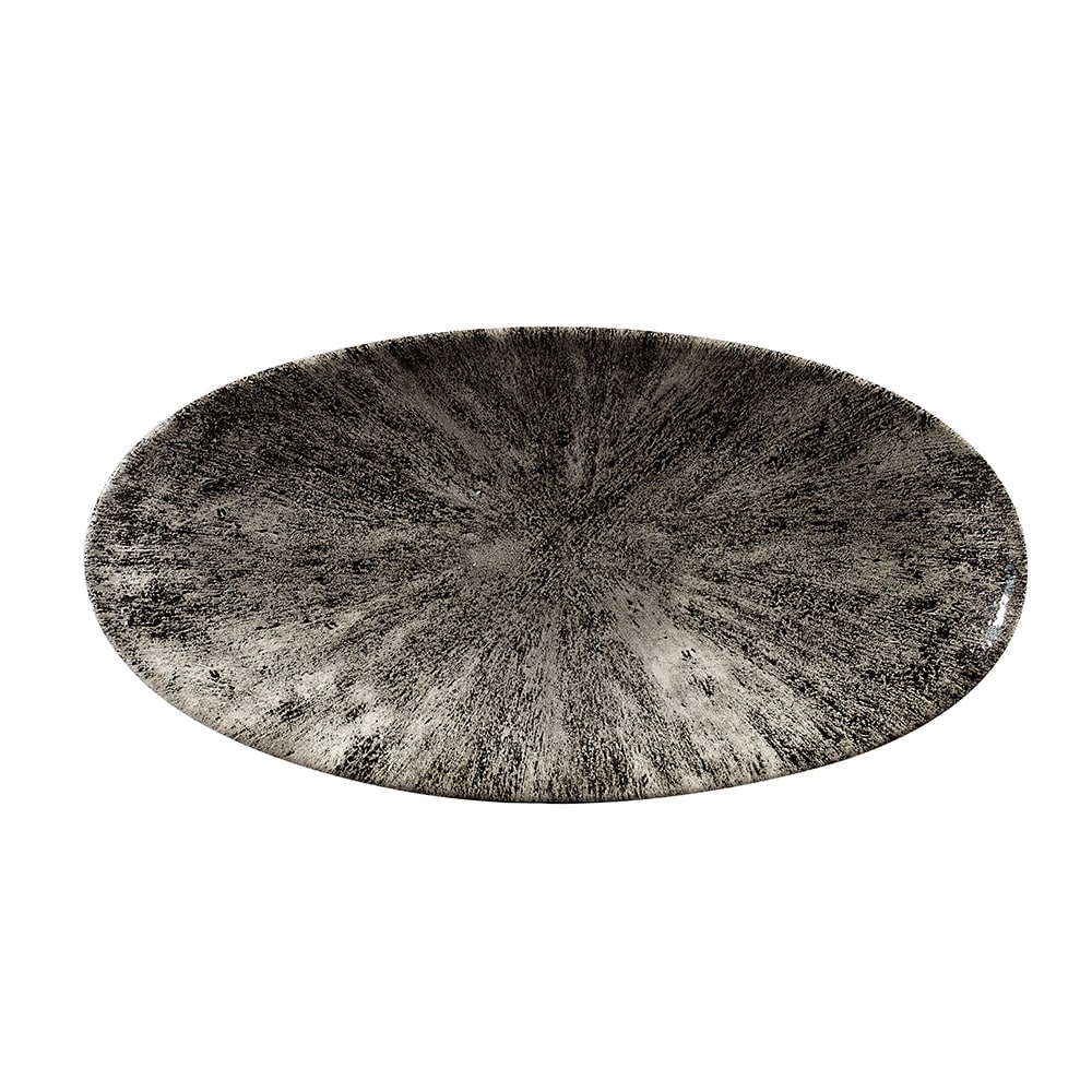 Churchill Oval Studio Prints® Chef's Plate - 13 5/8" x 6 3/4", Ceramic, Quartz Black (STQBOV351)