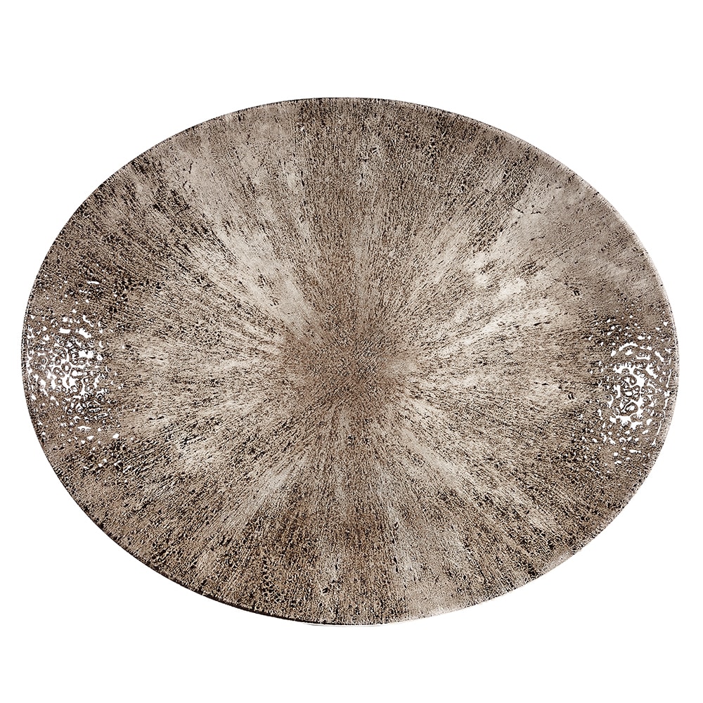 Churchill Oval Studio Prints® Plate - 10 5/8" x 9", Ceramic, Zircon Brown (STZBOP581)
