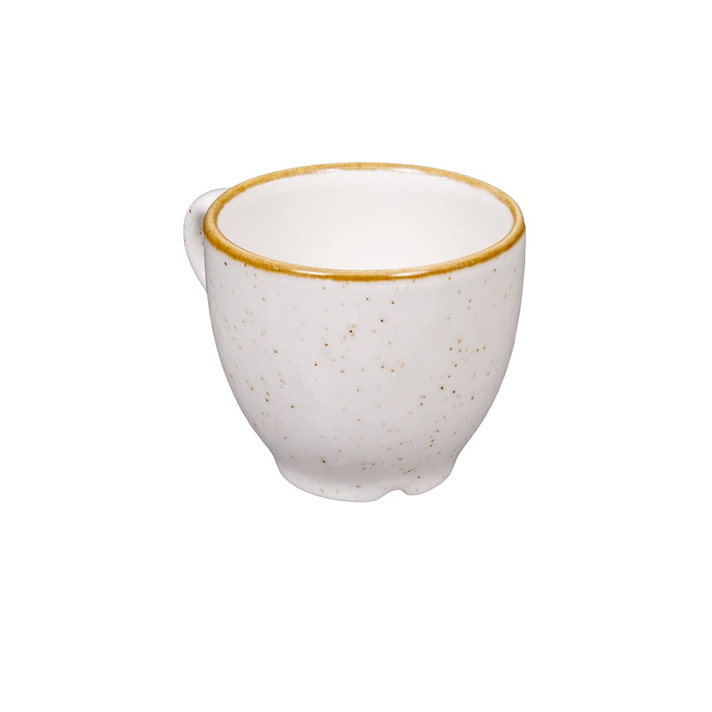 Churchill 3 1/2 oz Stonecast Espresso Cup - Ceramic, Barley White (SWHSCEB91)