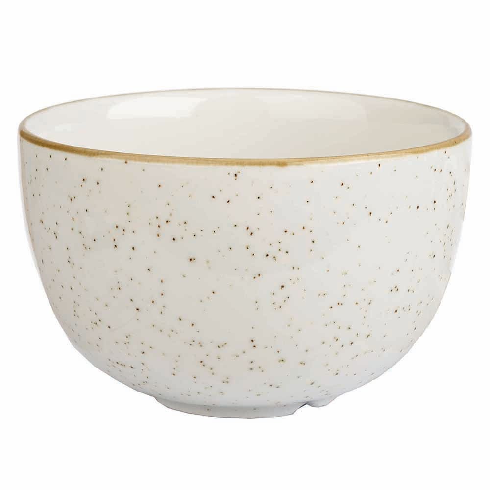 Churchill 8 oz Stonecast Sugar Bowl - Ceramic, Barley White (SWHSSSGR1)