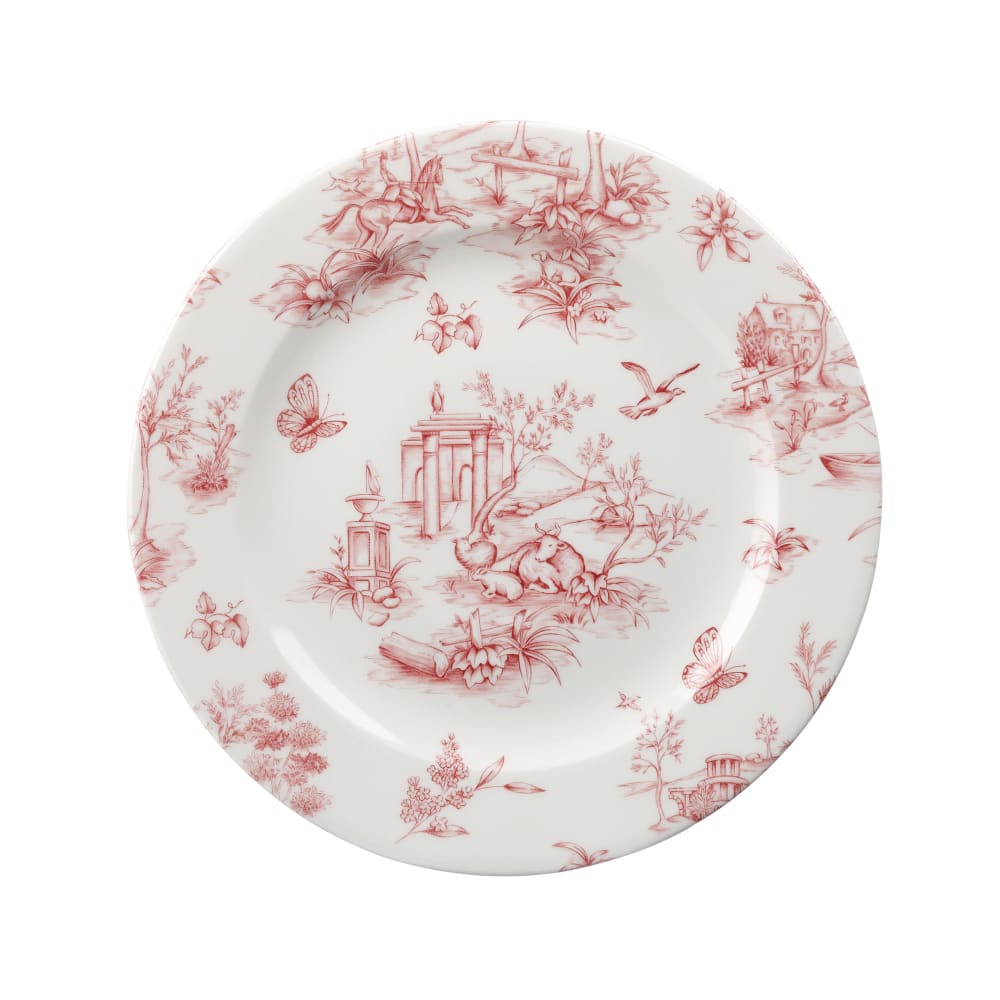 Churchill 8 1/4" Round Vintage Prints Tea Plate - Ceramic, Toile Cranberry (TOCVP81)
