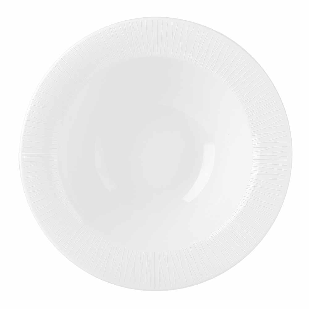 Churchill 9 oz Round Bamboo Oatmeal Bowl - Ceramic, White (WHBALPOB1)