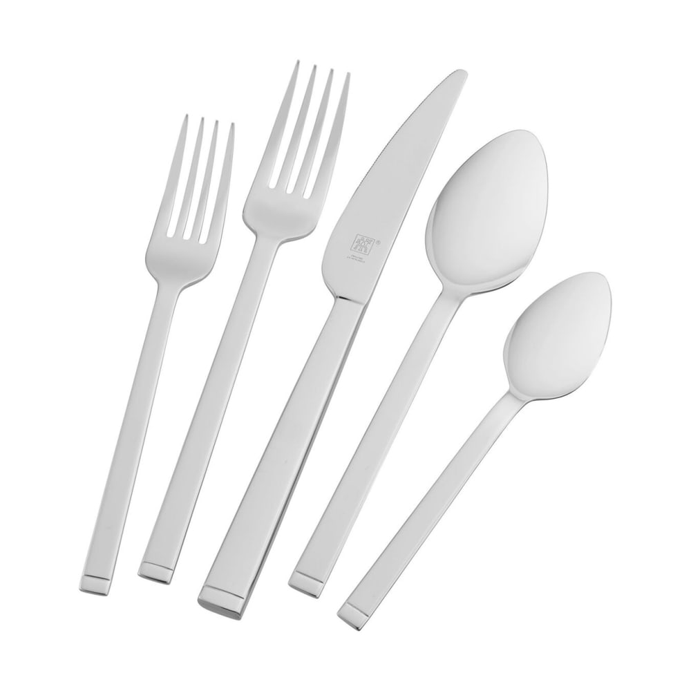 Zwilling 1011466 45 Piece Squared Flatware Set, 18/10 Stainless Steel