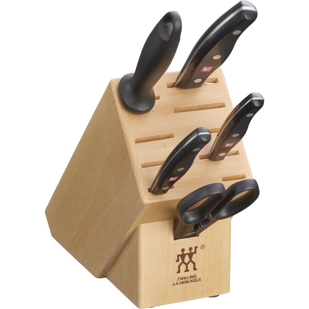 Zwilling 1011756 Twin Signature 6 Piece Knife Set w/ Birchwood Block