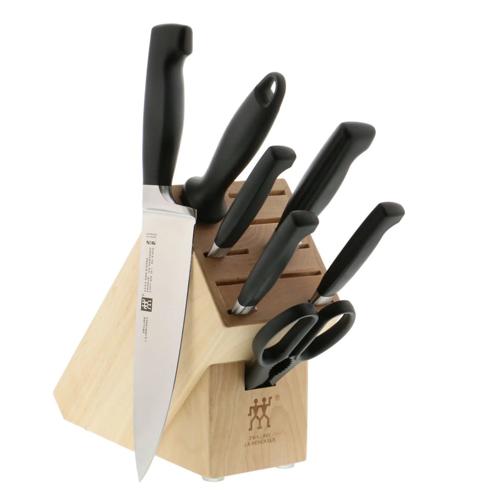 Zwilling 1018574 Four Star 8 Piece Knife Set w/ Wood Block