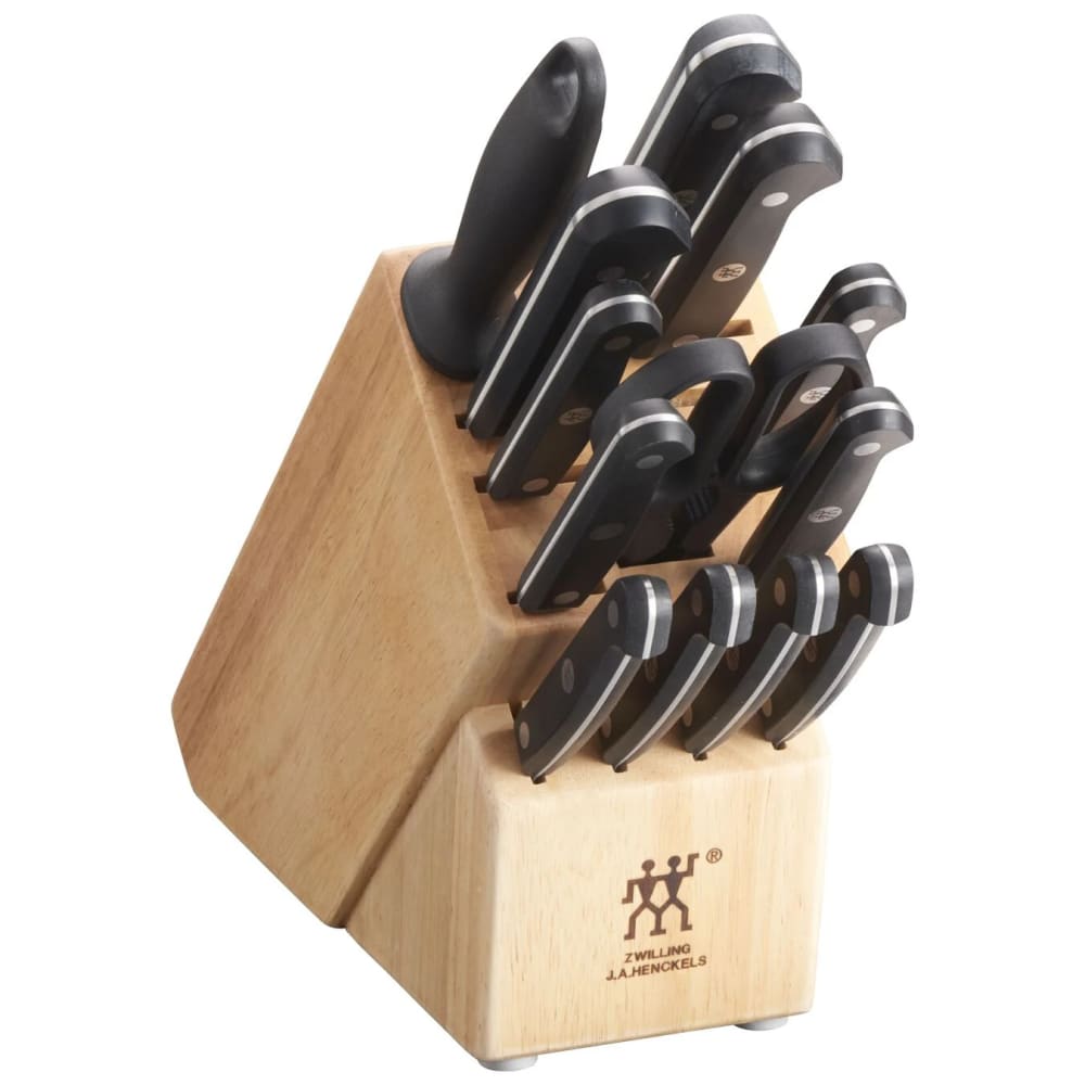 Zwilling 1018771 Gourmet 14 Piece Knife Set w/ Rubberwood Block