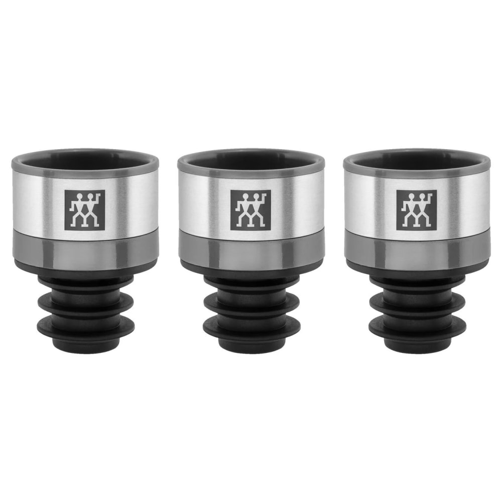 Zwilling 1002495 Vacuum Wine Sealer Set w/ (3) Stoppers, Stainless