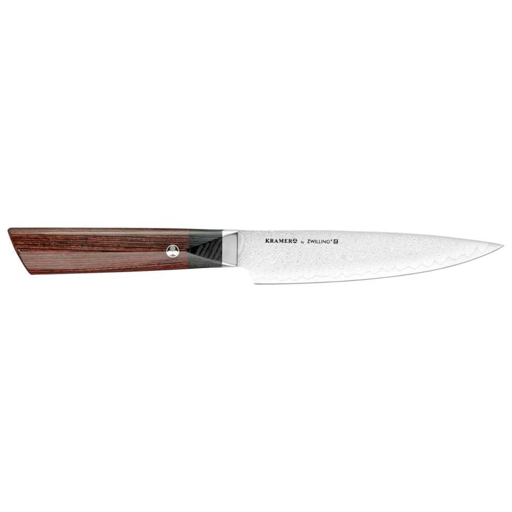 Zwilling 1019077 5" Utility Knife w/ Brown Pakkawood Handle, Carbide Stainless Steel