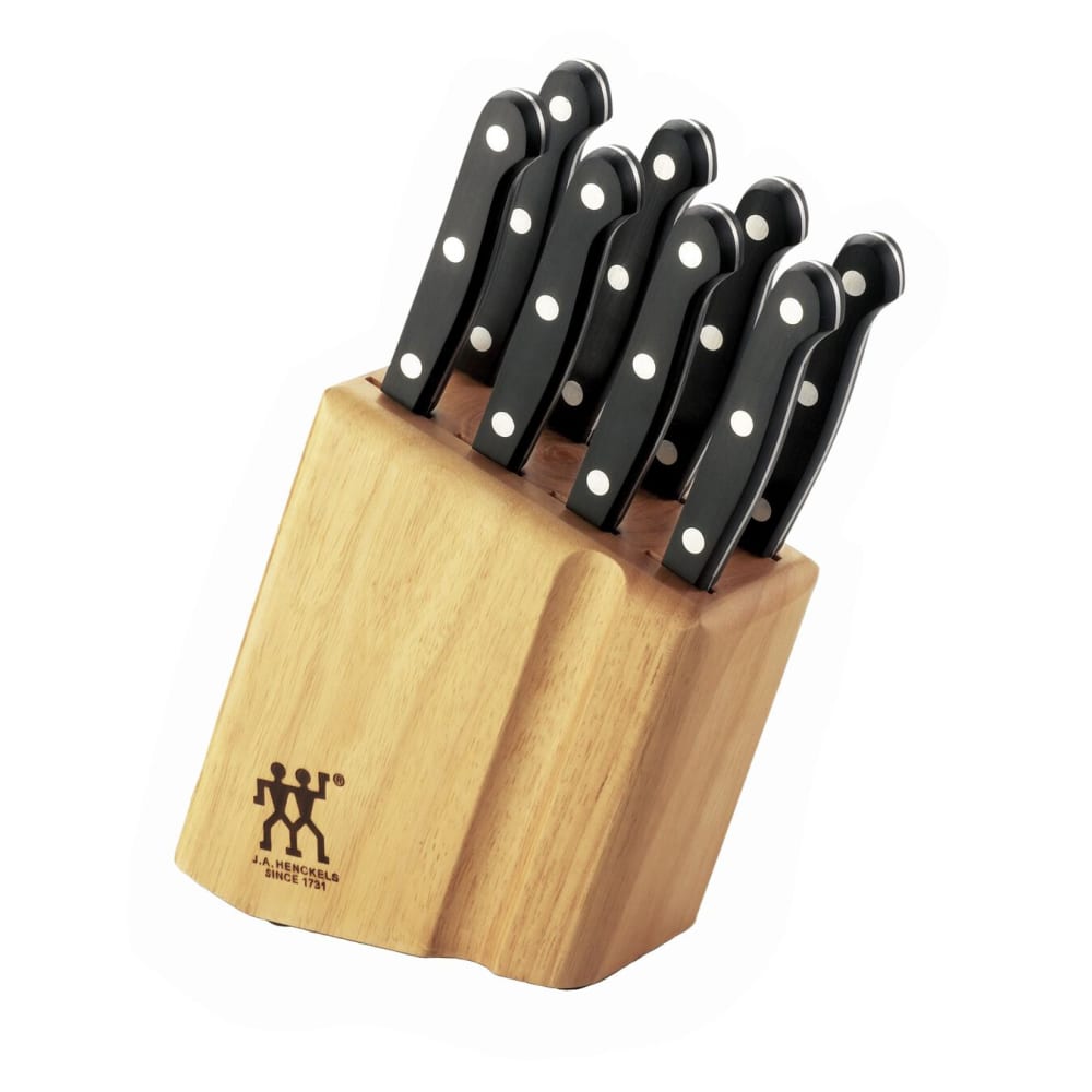 Zwilling 1019396 Gourmet 9 Piece Steak Knife Set w/ Wood Block