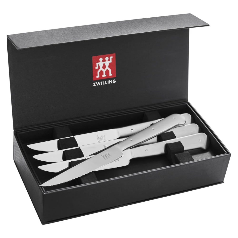 Zwilling 1019399 Porterhouse 8 Piece Steak Knife Set w/ Black Wood Presentation Box