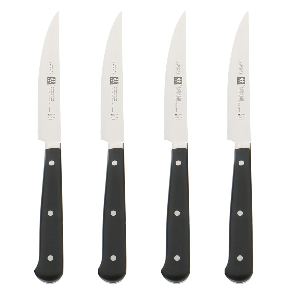 Zwilling 1019409 Porterhouse 4 Piece Steak Knife Set w/ Beechwood Box