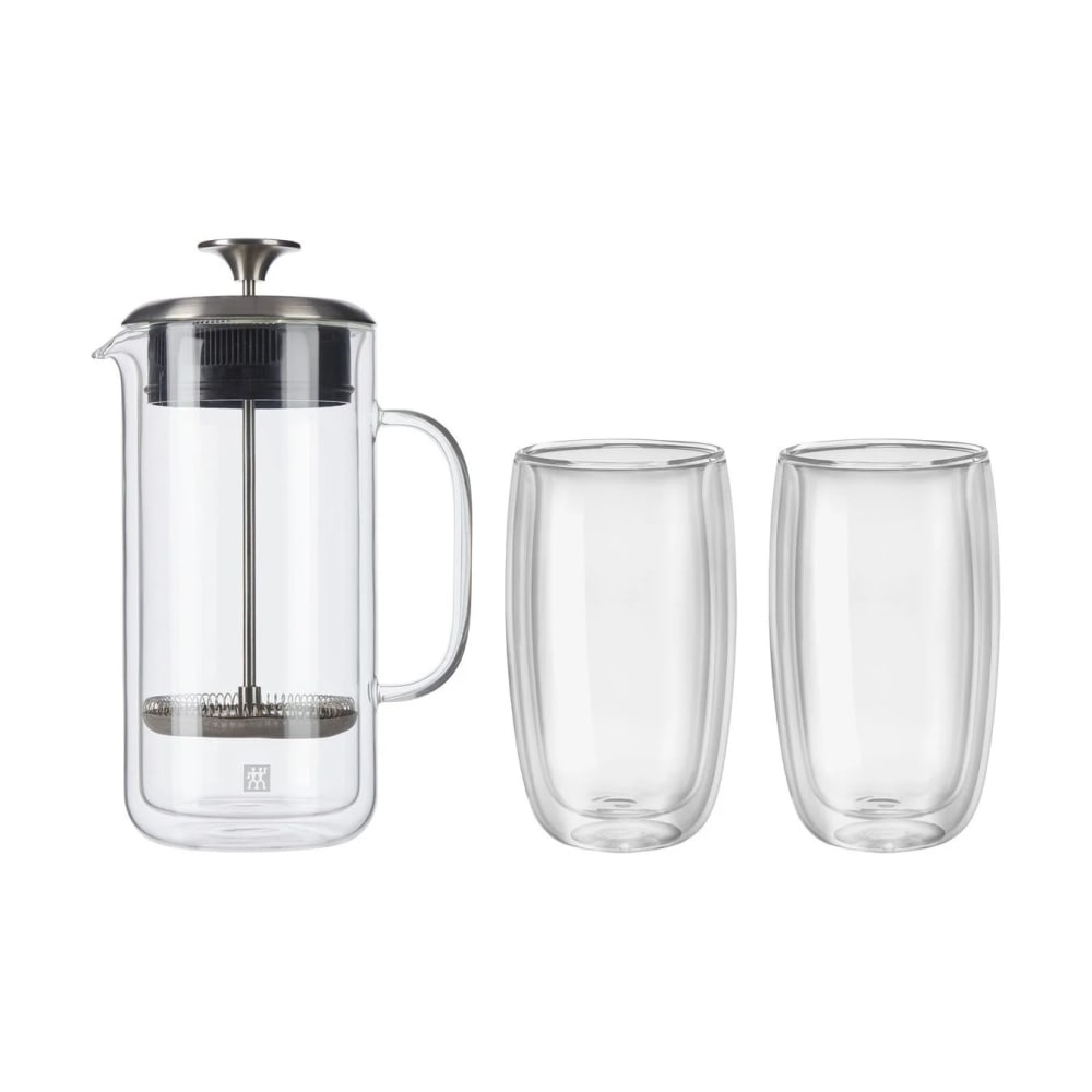 Zwilling 1014174 Sorrento French Press w/ (2) Latte Glasses