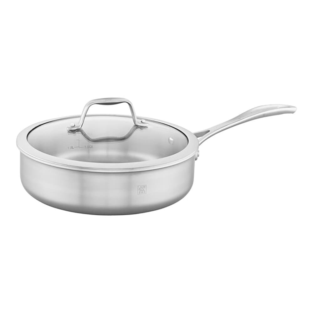 Zwilling 1016734 3 qt Sauté Pan w/ Glass Lid, 3 Ply Stainless w/ Aluminum Core