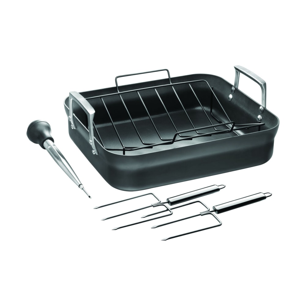 Zwilling 1017070 Motion Roaster Pan w/ Rack & Accessories - 16" x 14", Hard Anodized Aluminum