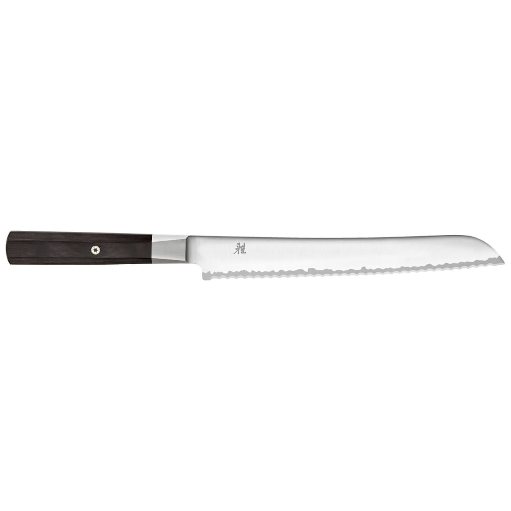 Miyabi 33956-233 9" Bread Knife w/ Brown Pakkawood Handle, Carbide Stainless Steel