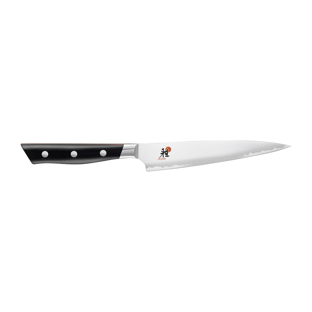 Miyabi 1019696 5 1/2" Utility Knife w/ Black Plastic Handle, Carbide Stainless Steel