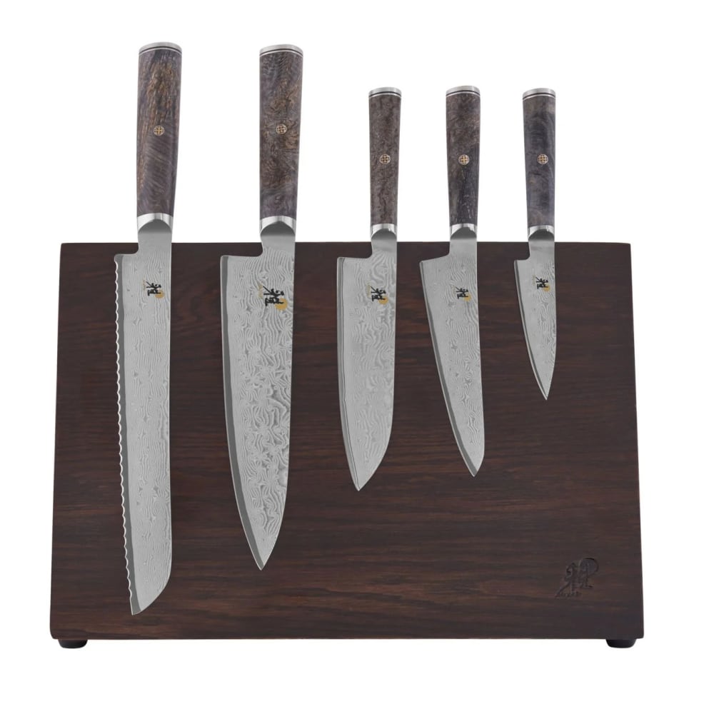 Miyabi 1019778 Black 8 Piece Knife Set w/ Magnetic Wood Easel
