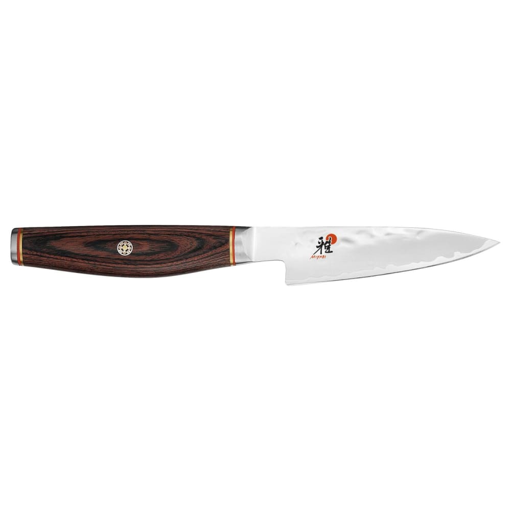 Miyabi 1019781 3 1/2" Paring Knife w/ Brown Pakkawood Handle, Carbide Stainless Steel