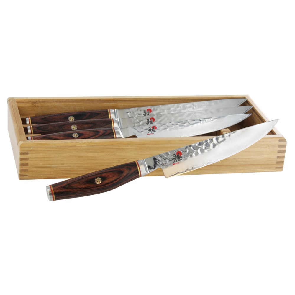 Miyabi 1001985 Steak Knife w/ Brown Pakkawood Handle, Carbide Stainless Steel