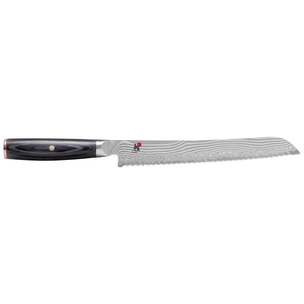 Miyabi 1019598 9 1/2" Bread Knife w/ Black Pakkawood Handle, Carbide Stainless Steel