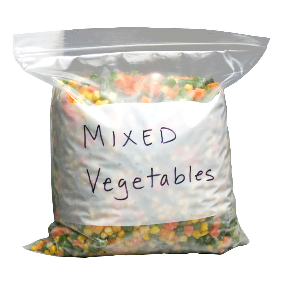 LK Packaging 1 gal Seal Top Freezer Bag w/ Write On Block - 11" x 10 9/16", Poly (1GALFR)