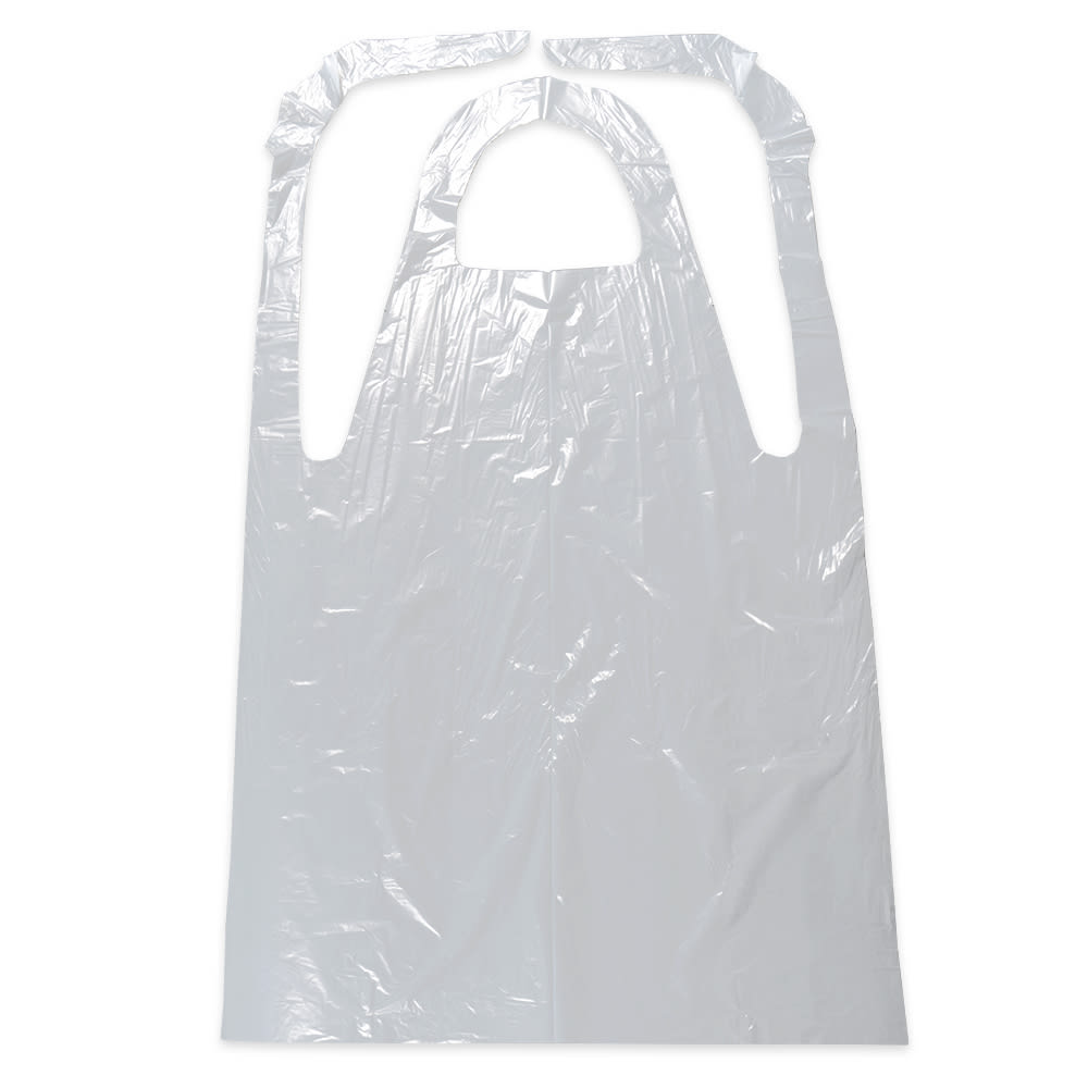 LK Packaging Disposable Embossed Poly Apron - 28" x 42", White (AP10F2842)