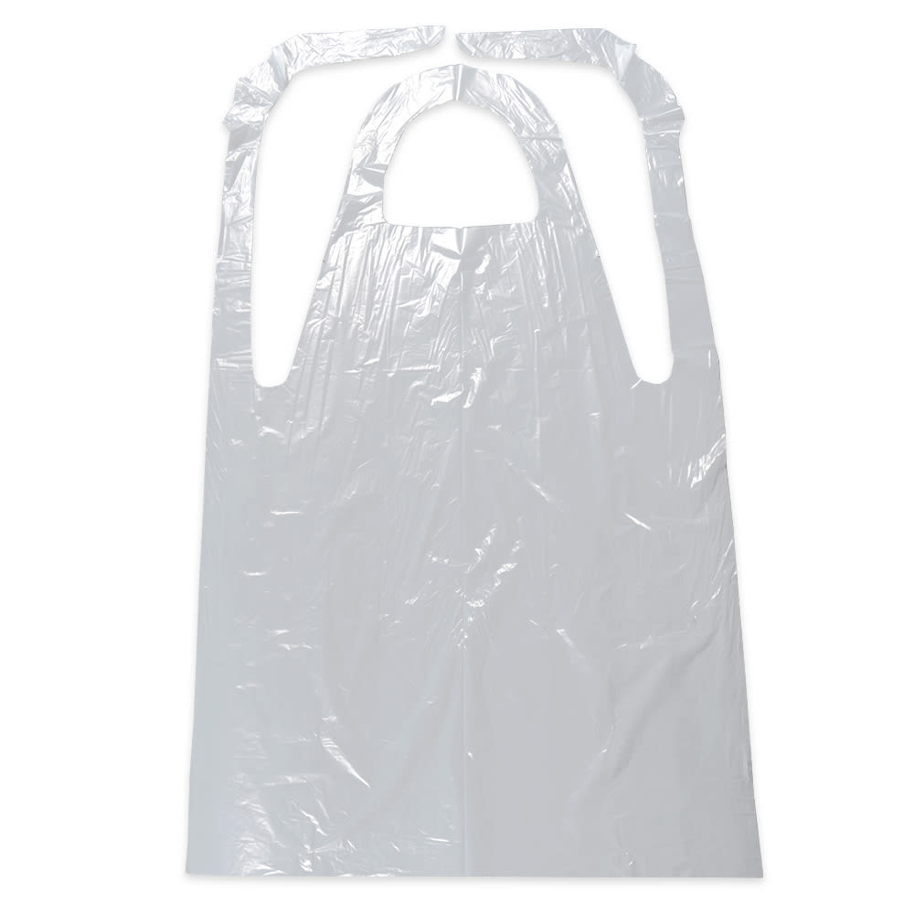 LK Packaging Disposable Embossed Poly Apron - 28" x 46", White (AP8F2846)