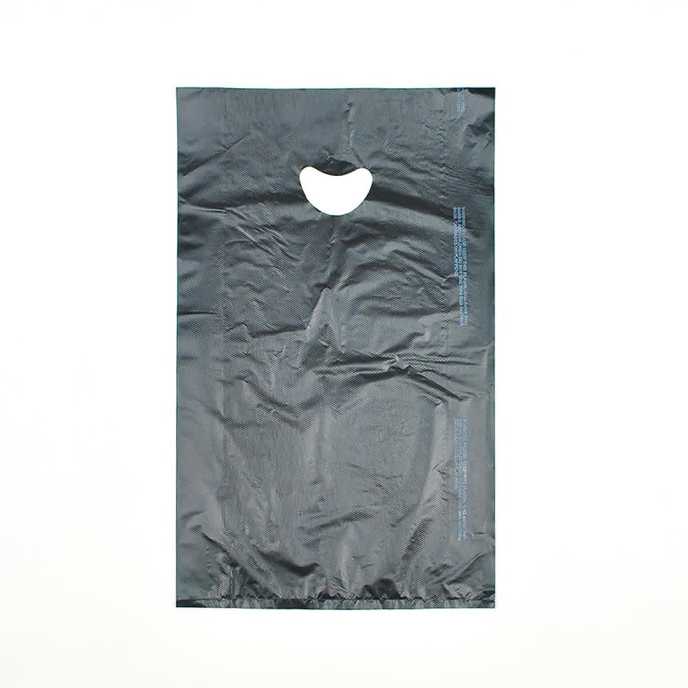 LK Packaging Merchandise Bag w/ Handle - 12" x 18", 0.7 mil HDPE, Black (CH18BK)