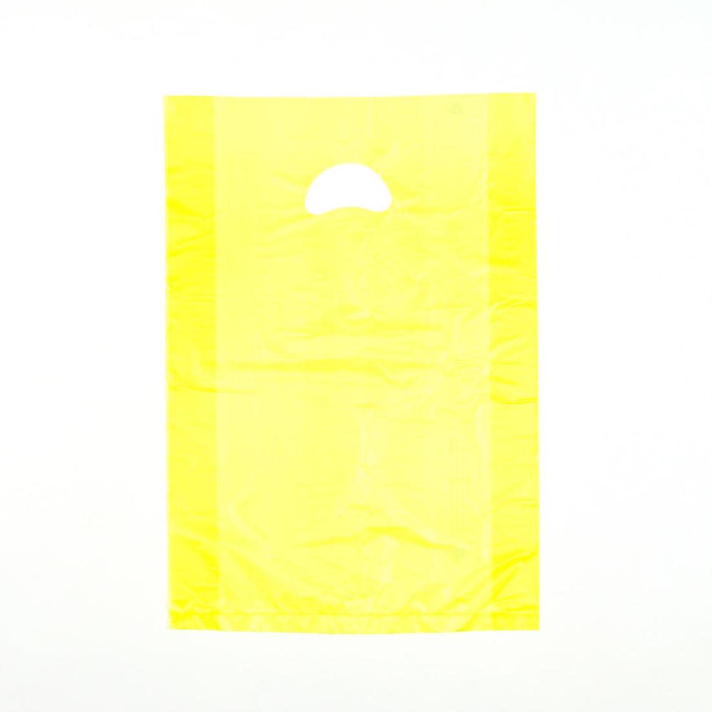 LK Packaging Merchandise Bag w/ Handle - 18"L x 12"W x 3" SG, 0.7 mil HDPE, Yellow (CH18YE)