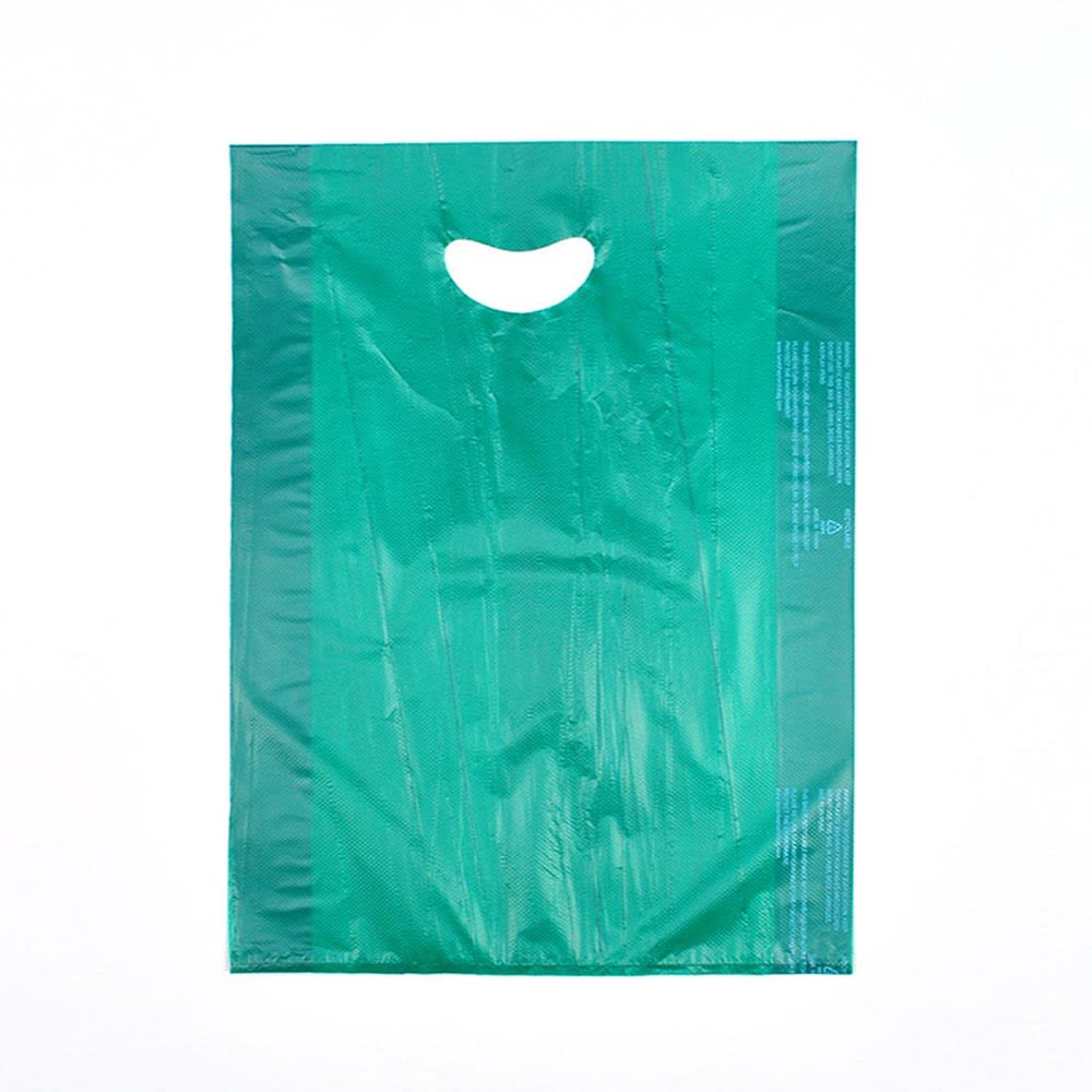 LK Packaging Merchandise Bag w/ Handle - 13" x 21", 0.7 mil HDPE, Teal Green (CH21TG)