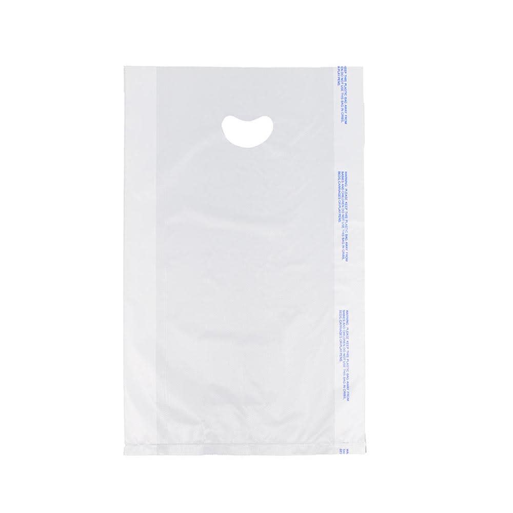 LK Packaging Merchandise Bag w/ Handle - 21"L x 13"W x 3" SG, 0.7 mil HDPE, White (CH21WE)