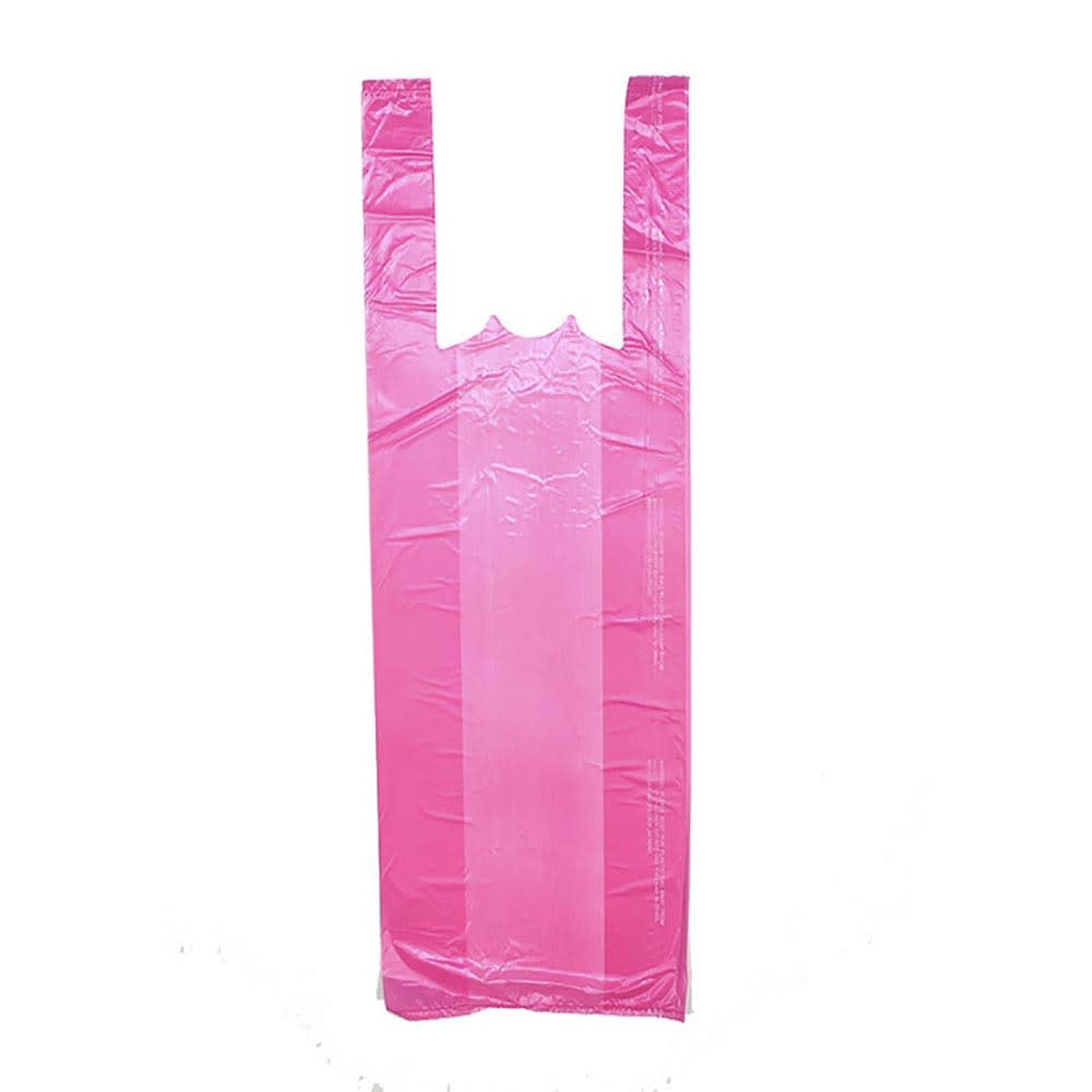 LK Packaging Plastronic® T-Shirt Bag w/ Handle - 23"L x 9"W x 5" SG, 0.6 mil HDPE, Magenta (CT1423M)
