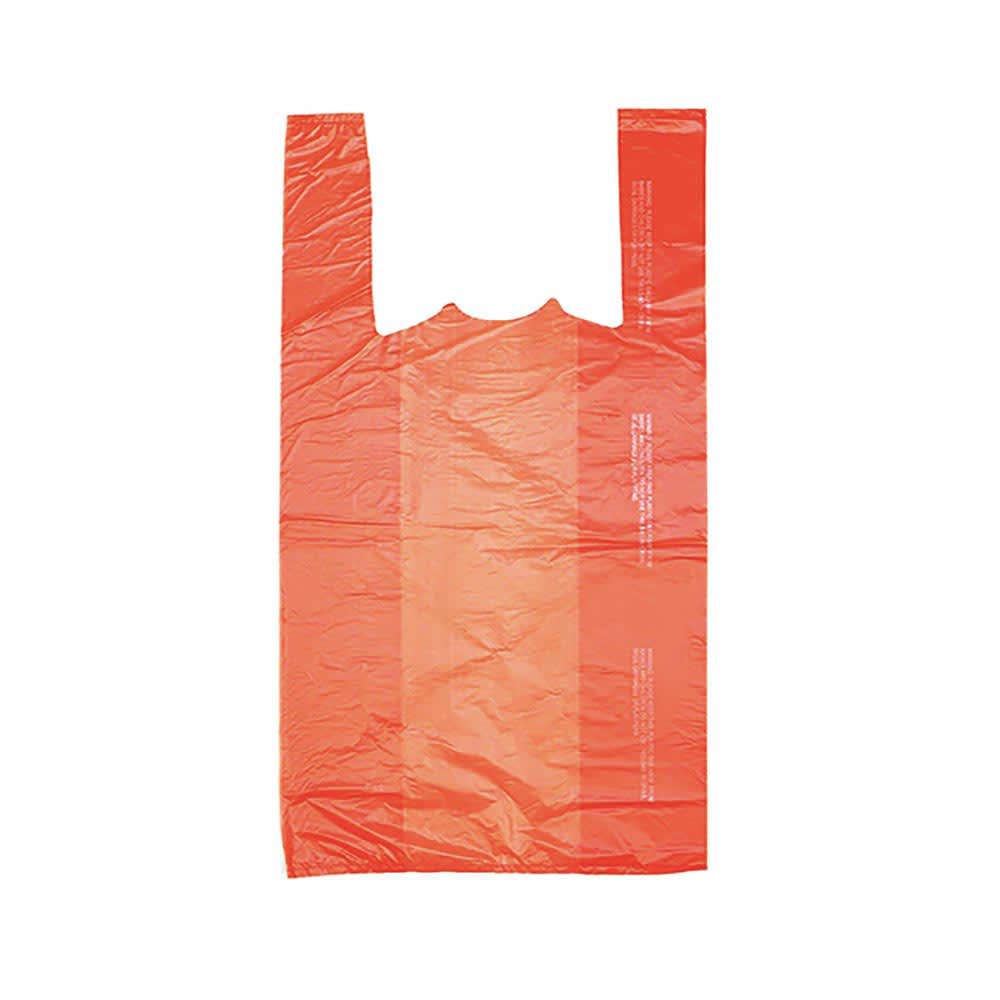 LK Packaging Plastronic® T-Shirt Bag w/ Handle - 21"L x 10"W x 6" SG, 0.6 mil HDPE, Orange (CT1621O)