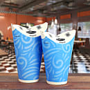 LK Packaging #ReadyFresh® 24 oz Disposable Cold Cup w/ Integrated Lid - Paper, Printed (D24SWC) thumbnail 3