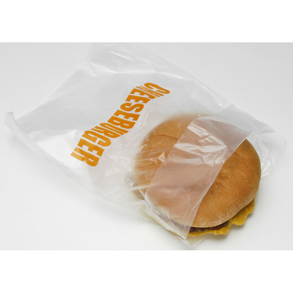 LK Packaging Printed Cheeseburger Bag - 7" x 6 1/2", Poly (DP657CHB)