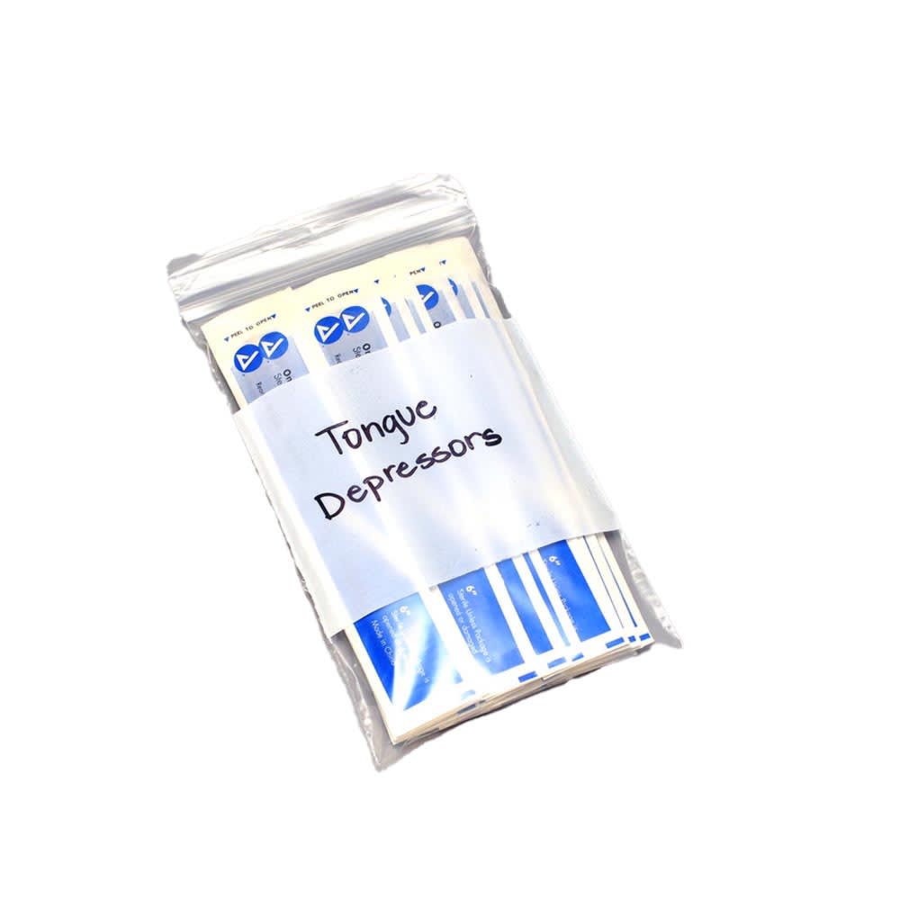 LK Packaging Zipper Seal Top Bag with Write On Block - 5"L x 3"W, 2 mil LDPE, Clear (F20305W)