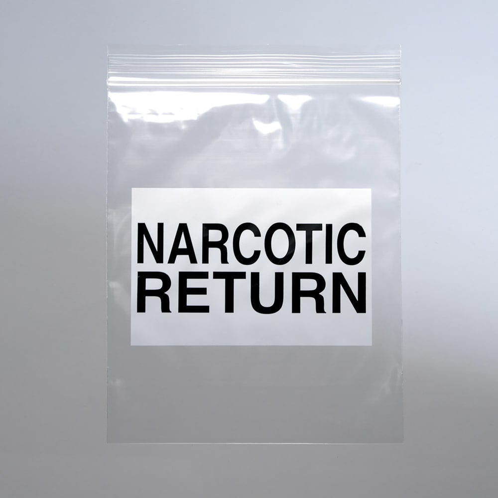 LK Packaging Resealable "Narcotic Return" Bag - 8"L x 6 1/2"W, 2 mil LDPE, Clear (F206508NAR)