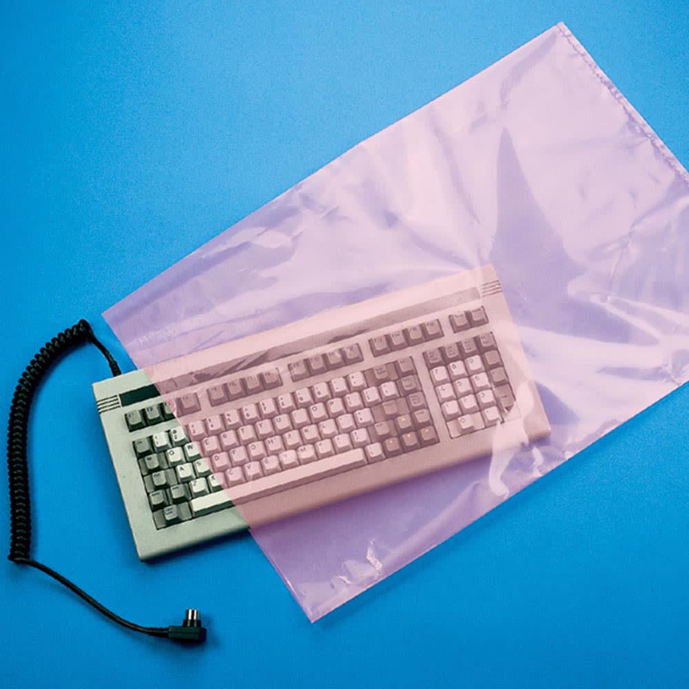 LK Packaging Open Ended Anti Static Bag - 5"L x 3"W, 2 mil LDPE, Pink (FAS20305)