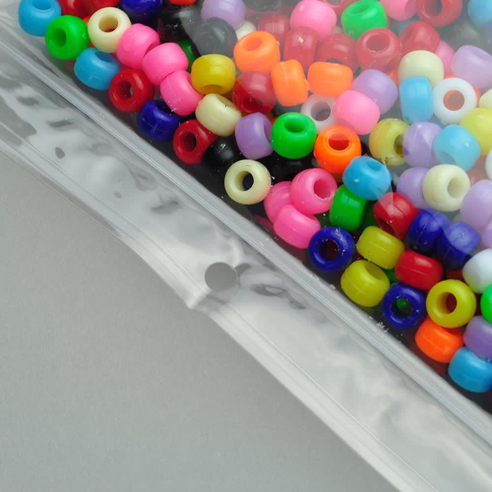 LK Packaging Zipper Seal Top Bag with Hang Hole- 6"L x 6"W, 2 mil Poly, Clear (FP20606)