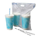 LK Packaging Fast Take® Tamper-Evident Beverage Carrier w/ (2) Drink Capacity - 14" x 14", Clear (FT141425) thumbnail 3