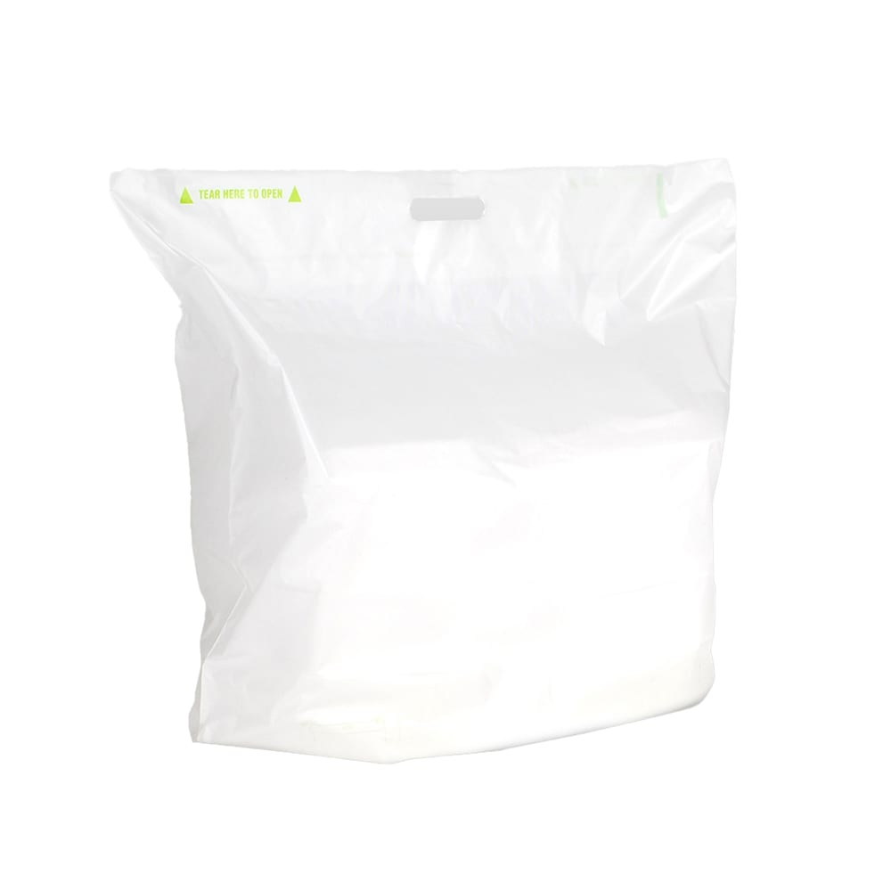 LK Packaging Fast Take® Tamper-Evident Carryout Bag w/ Handle - 24"W x 20"L, White (FT242011)